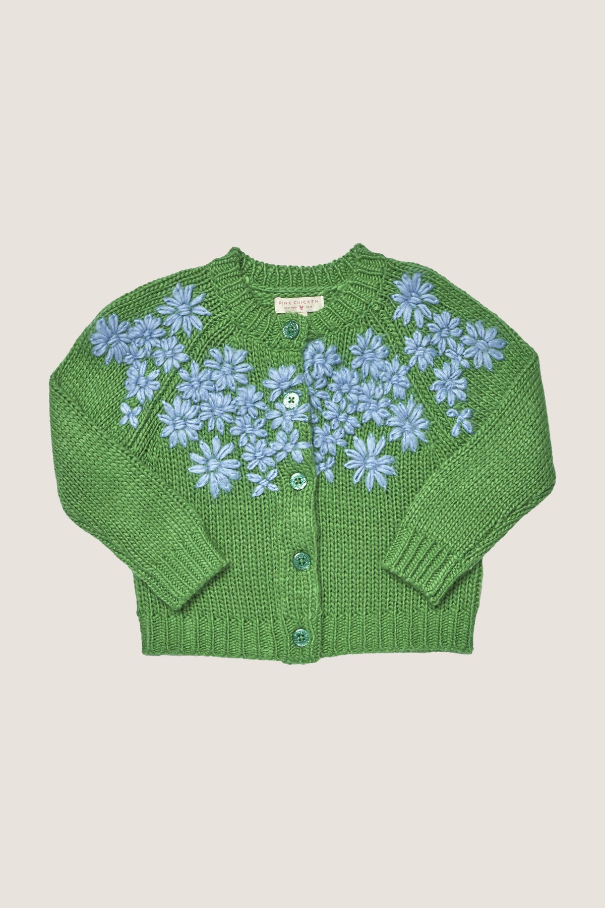 Blue Flower Embroidery Blossom Sweater