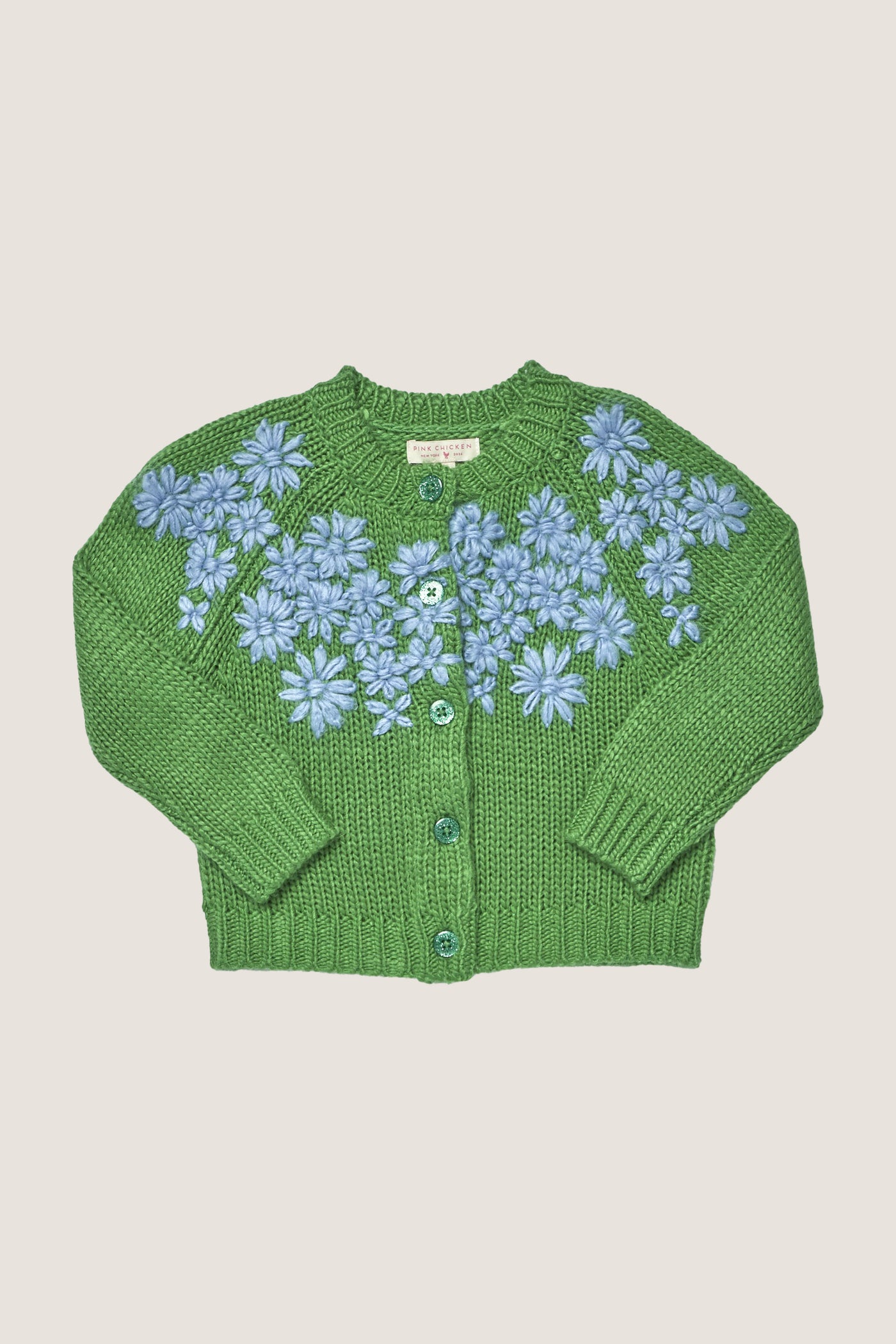 Blue Flower Embroidery Blossom Sweater