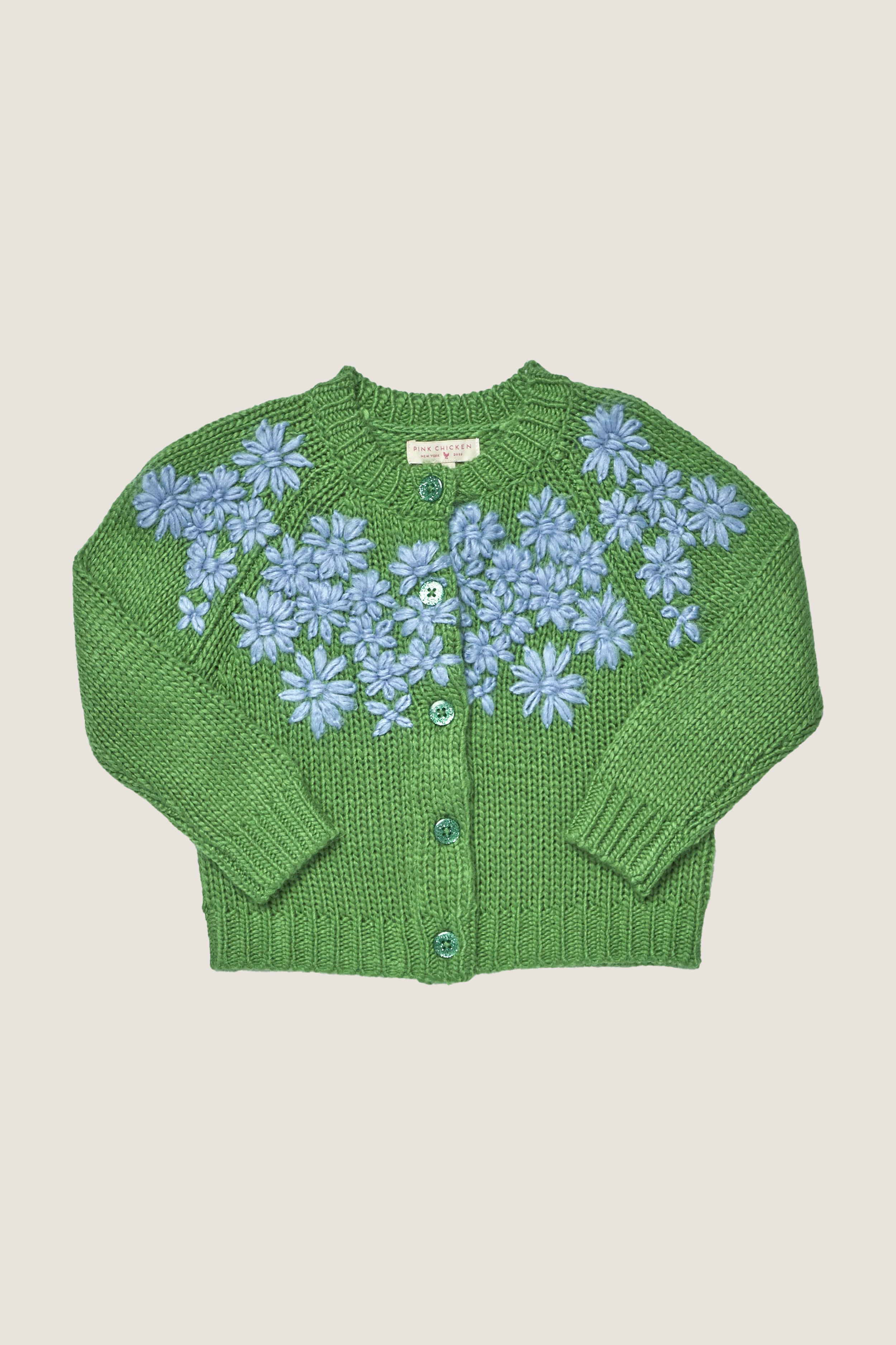 Blue Flower Embroidery Blossom Sweater