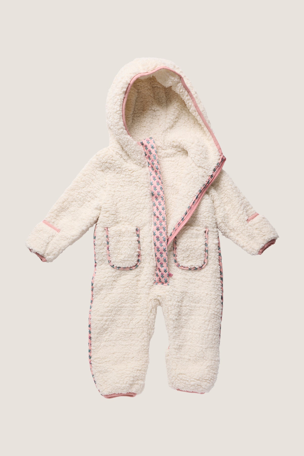 Baby Girls Cream Pramsuit