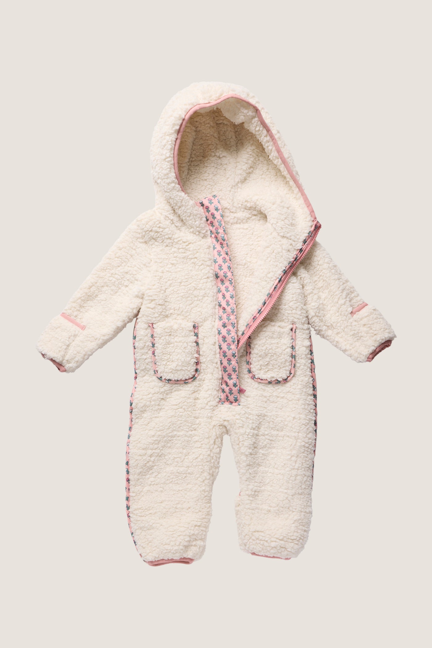 Baby Girls Cream Pramsuit
