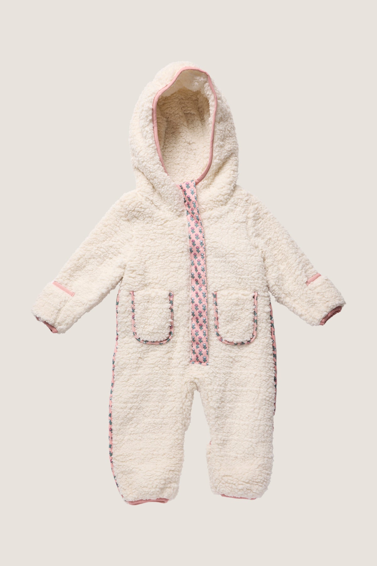 Baby Girls Cream Pramsuit
