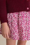 Burgundy Climbing Floral Gianna Skirt
