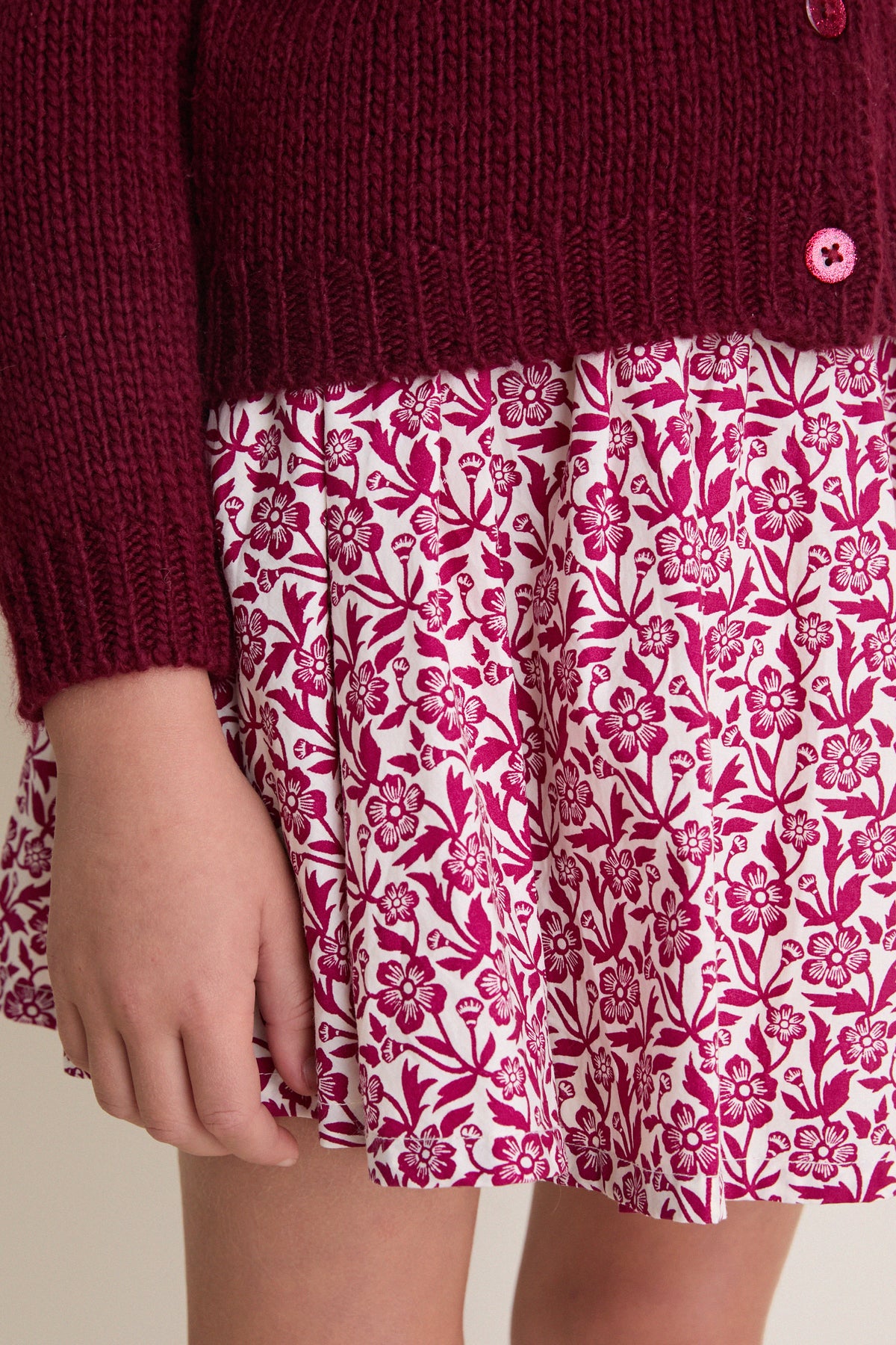 Burgundy Climbing Floral Gianna Skirt