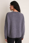 Gray Embellished Collar Ada Crewneck
