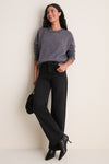 Gray Embellished Collar Ada Crewneck