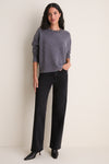 Gray Embellished Collar Ada Crewneck