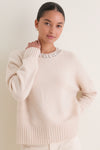 Ivory Embellished Collar Ada Crewneck