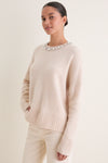 Ivory Embellished Collar Ada Crewneck