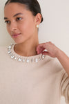 Ivory Embellished Collar Ada Crewneck