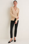 Gold V-Neck Structured Natasha Cardigan
