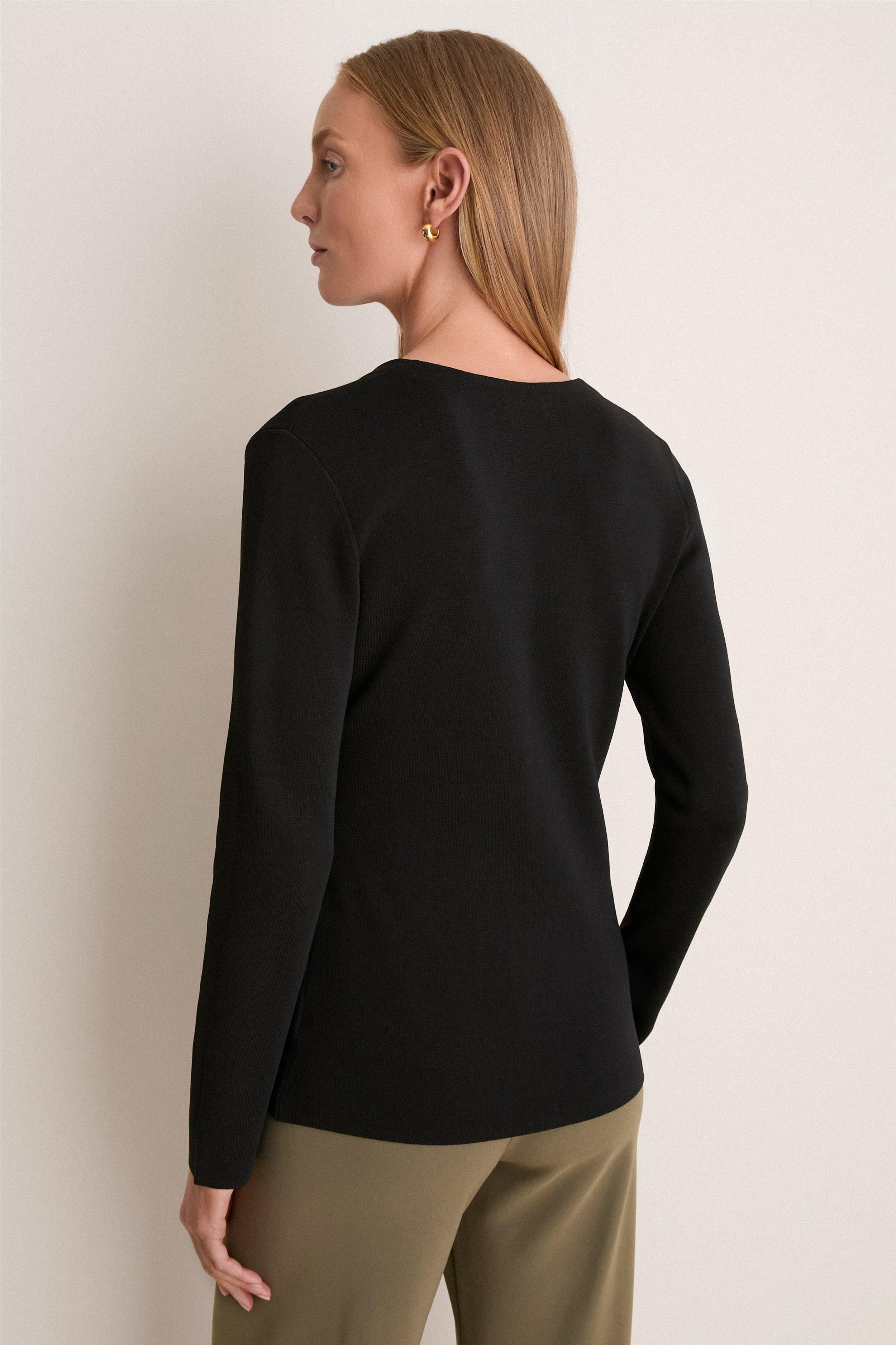 Black V-Neck Structured Natasha Cardigan | Tuckernuck