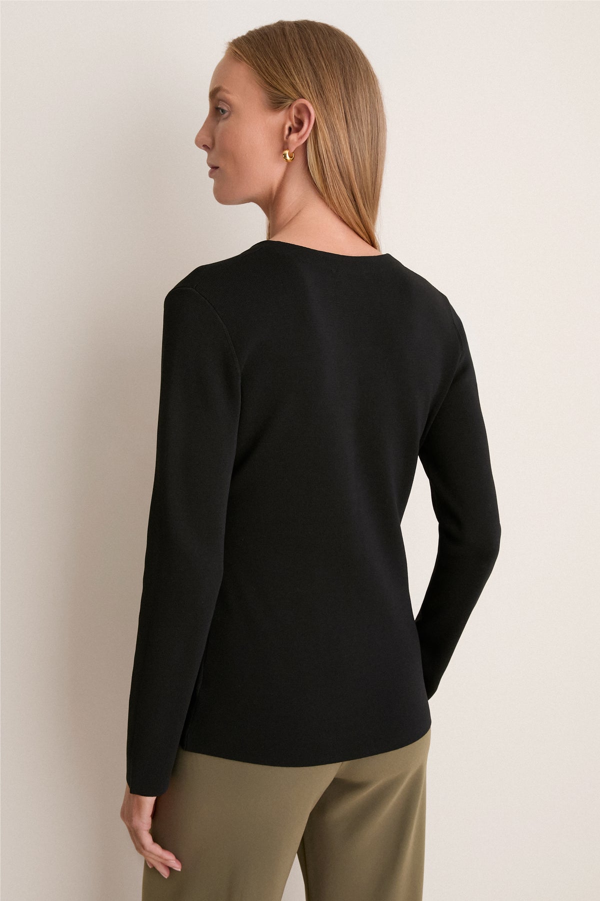 Black V-Neck Structured Natasha Cardigan