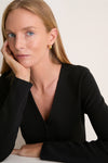 Black V-Neck Structured Natasha Cardigan