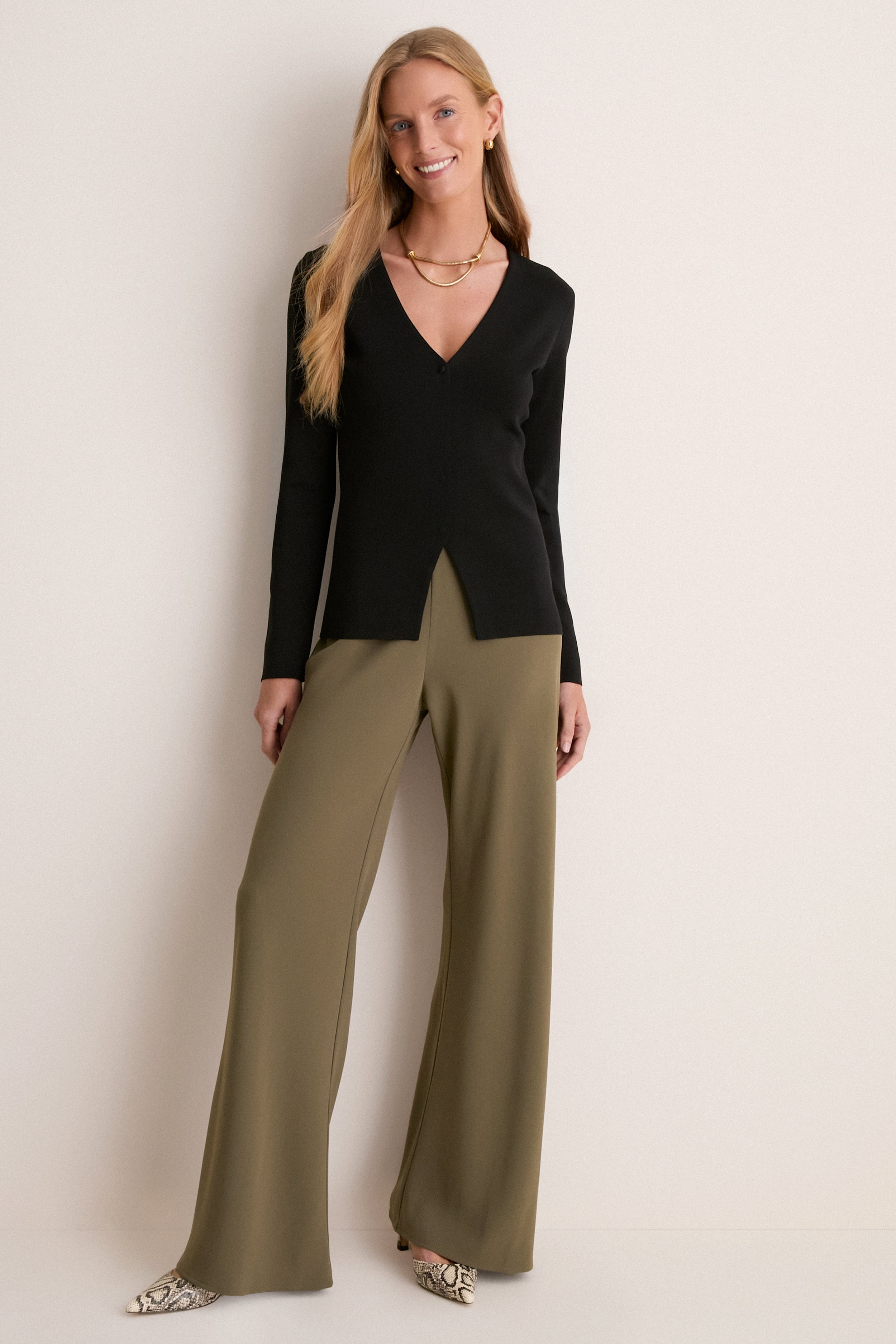 Black V-Neck Structured Natasha Cardigan | Tuckernuck