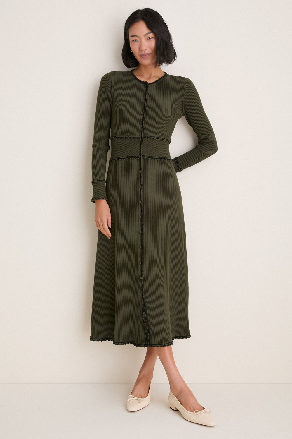 Burnt Olive Lily Sweater Dress