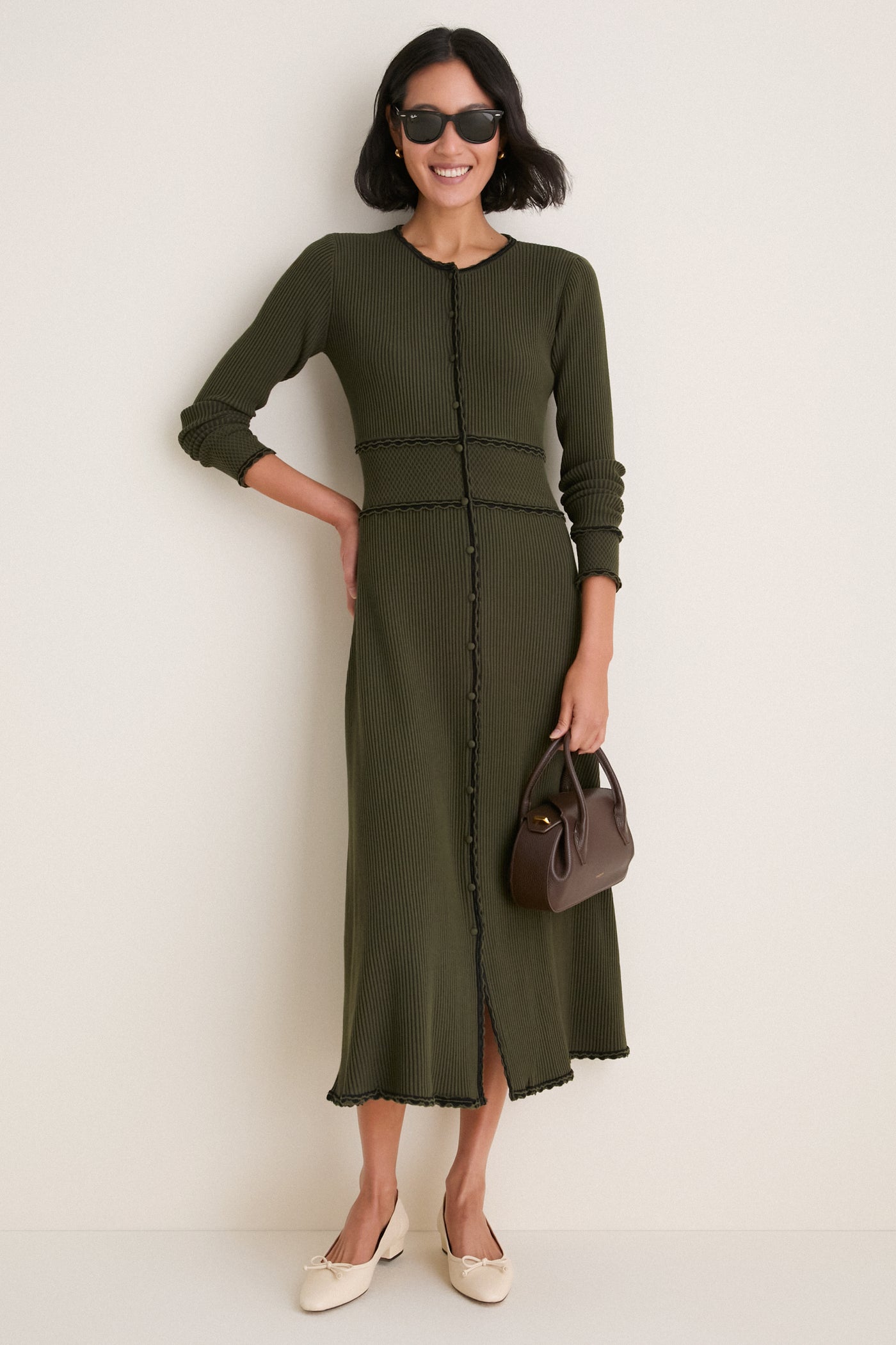Burnt Olive Lily Sweater Dress