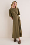 Olive Jersey Lisette Midi Dress