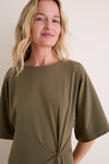 Olive Jersey Lisette Midi Dress