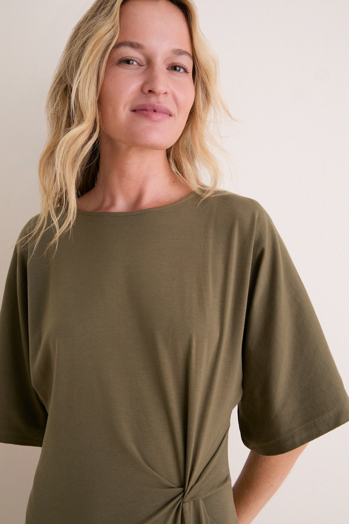Olive Jersey Lisette Midi Dress