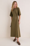Olive Jersey Lisette Midi Dress