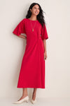 Apple Red Jersey Lisette Midi Dress