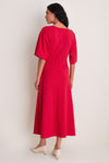 Apple Red Jersey Lisette Midi Dress