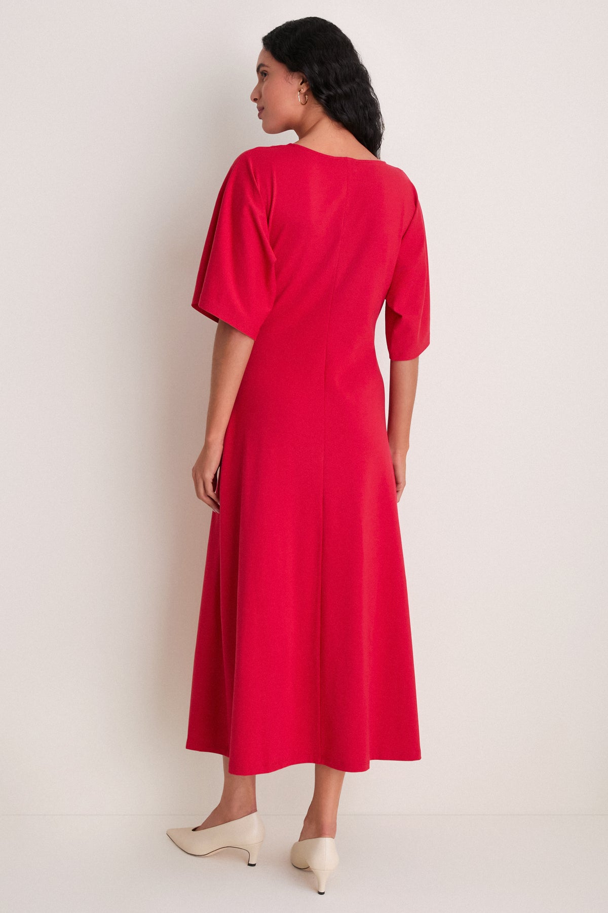Apple Red Jersey Lisette Midi Dress