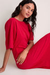 Apple Red Jersey Lisette Midi Dress