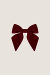 Burgundy Velvet Large Long Bow Clip