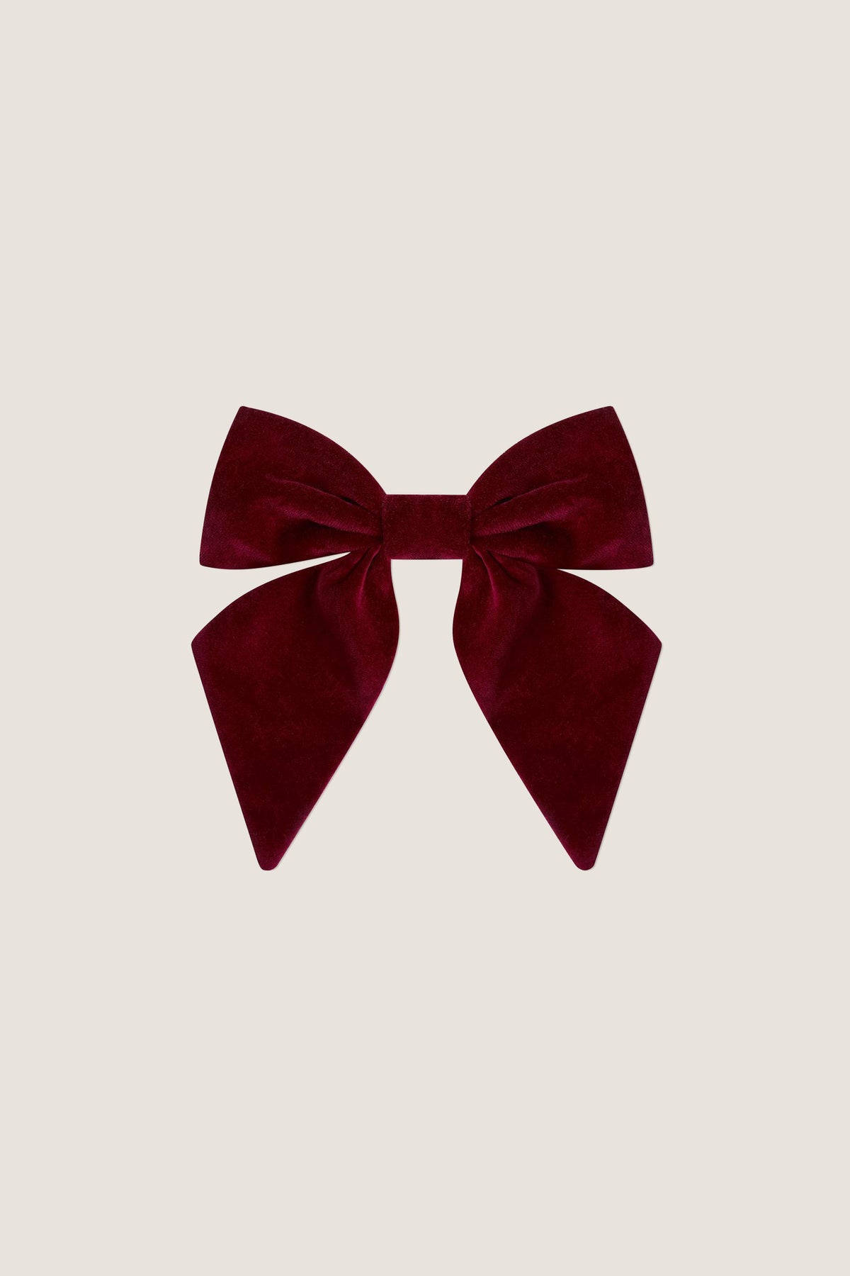 Burgundy Velvet Large Long Bow Clip