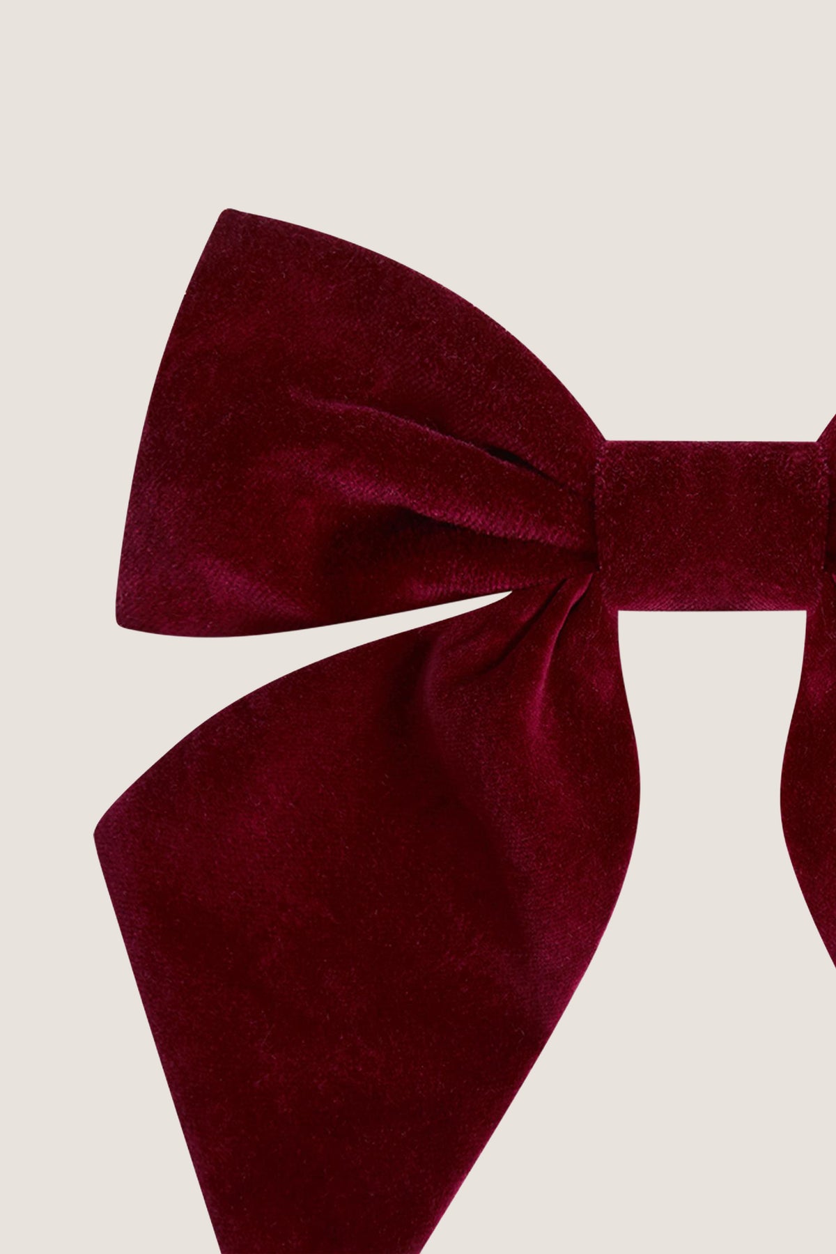 Burgundy Velvet Large Long Bow Clip