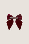 Burgundy Velvet Large Long Bow Clip