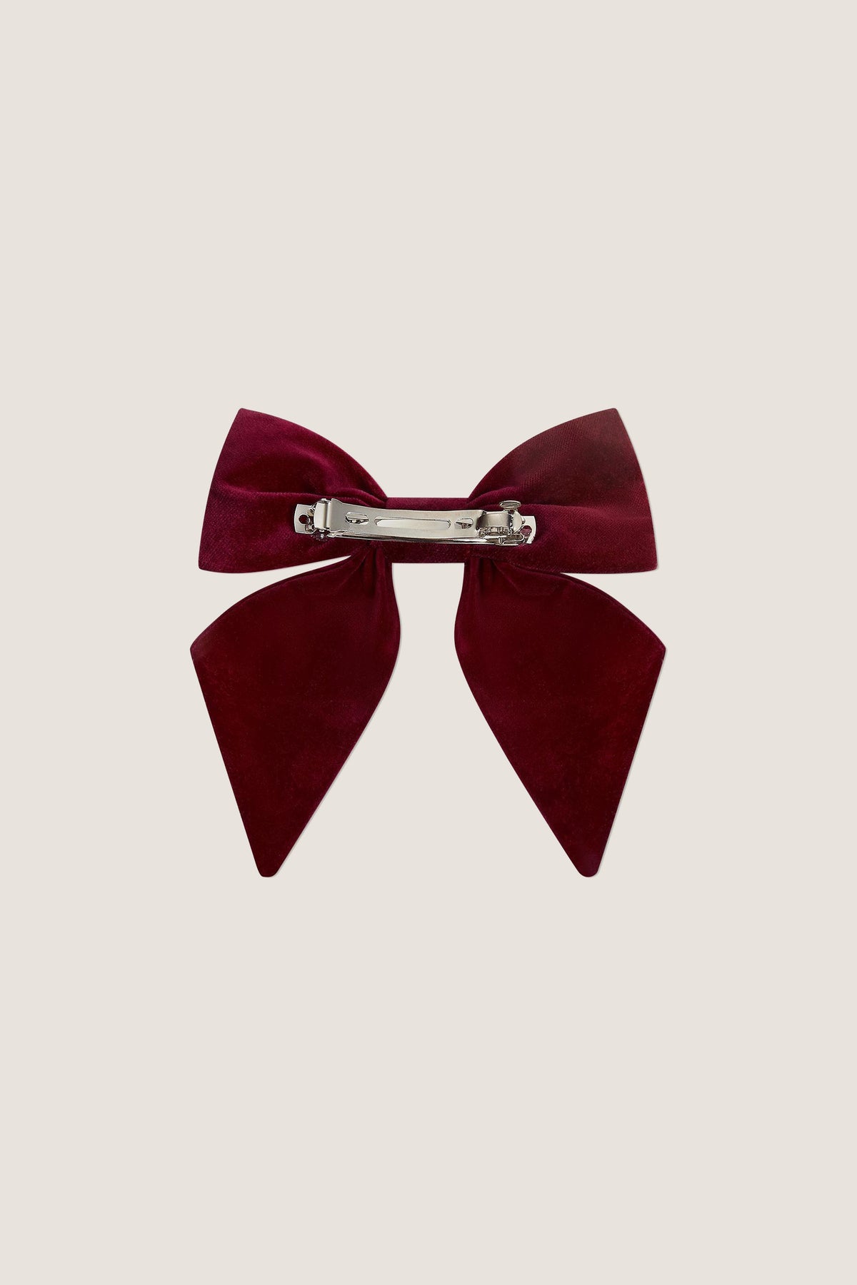 Burgundy Velvet Large Long Bow Clip