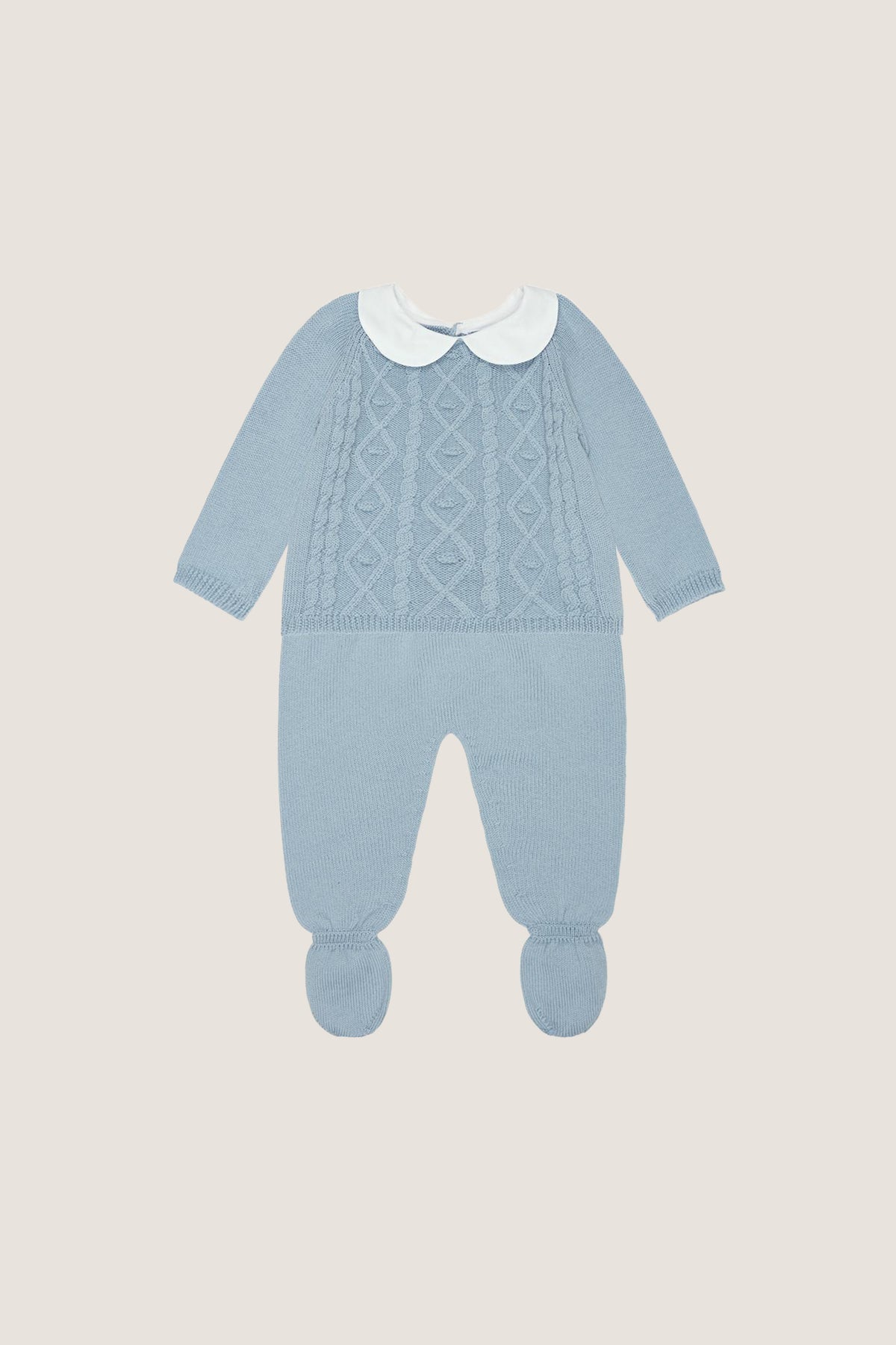 Dusty Blue Inigo Merino Baby Knitted Set