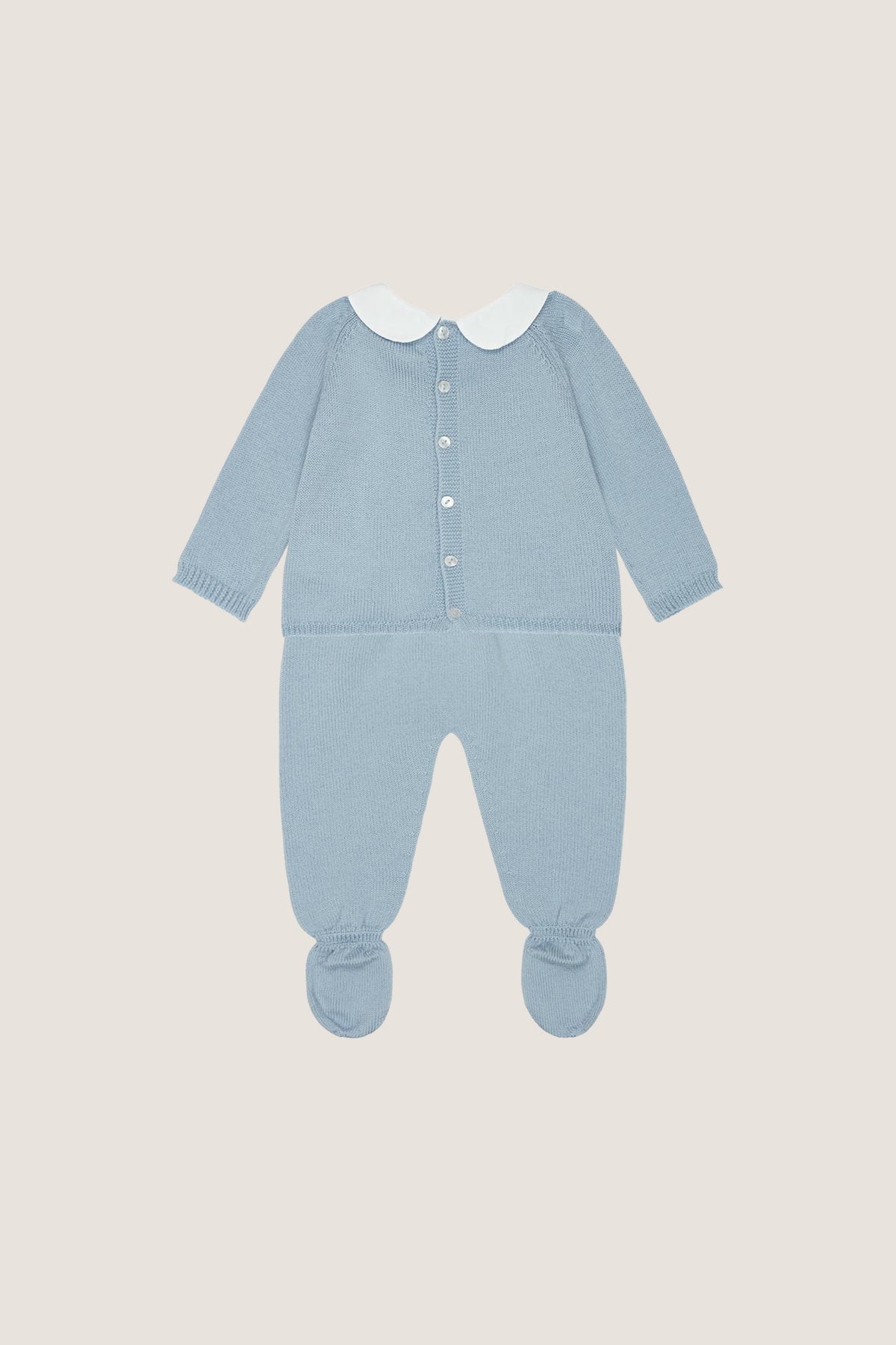 Dusty Blue Inigo Merino Baby Knitted Set