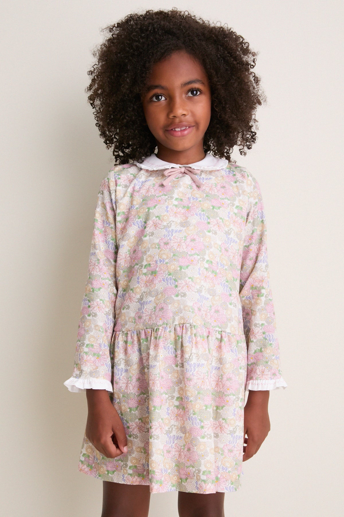 Pink Floral Laura Drop Waist Dress
