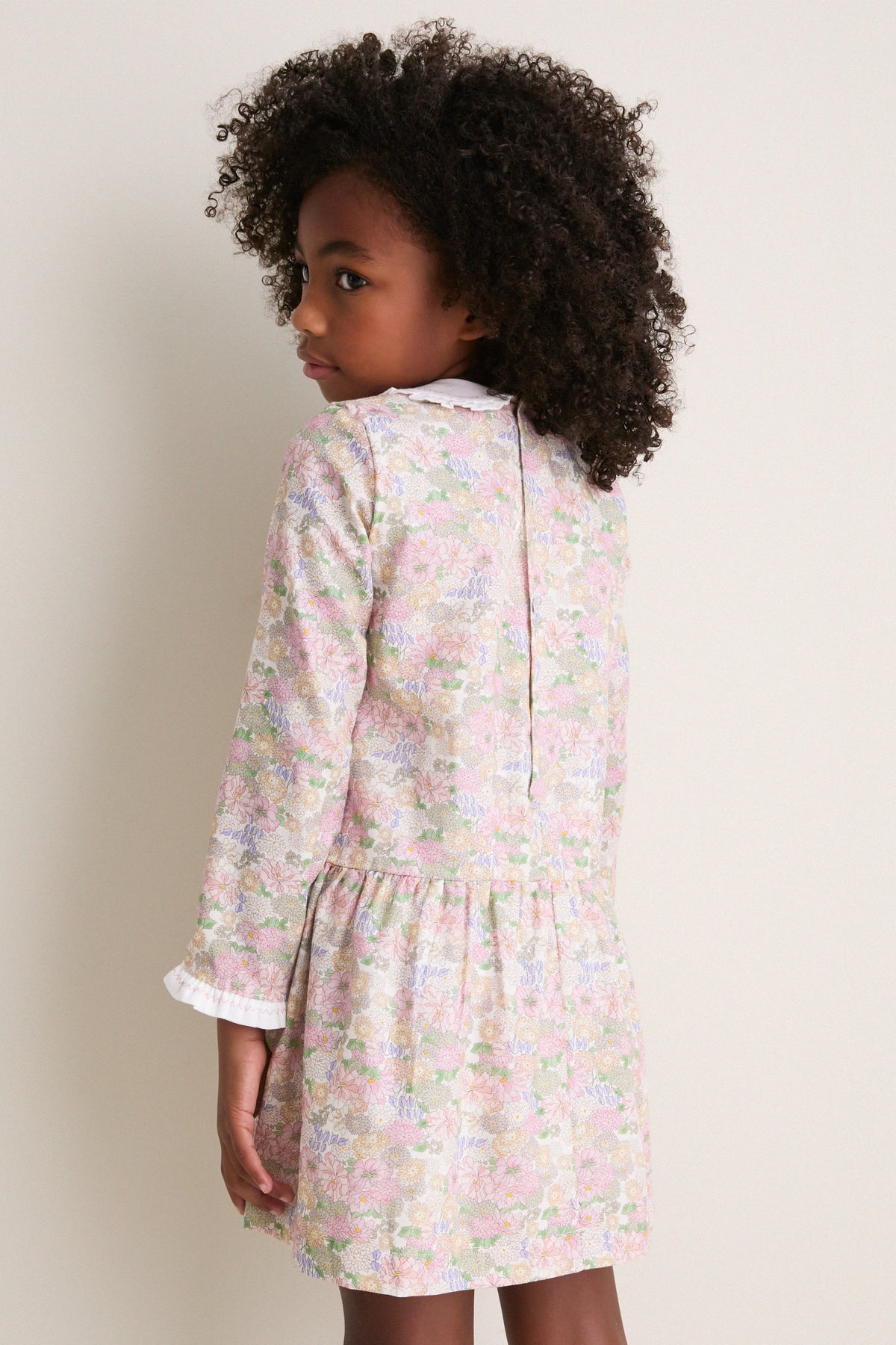 Pink Floral Laura Drop Waist Dress