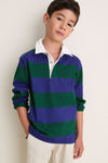 Green Stripe Tijo Long Sleeve Boy Rugby Shirt