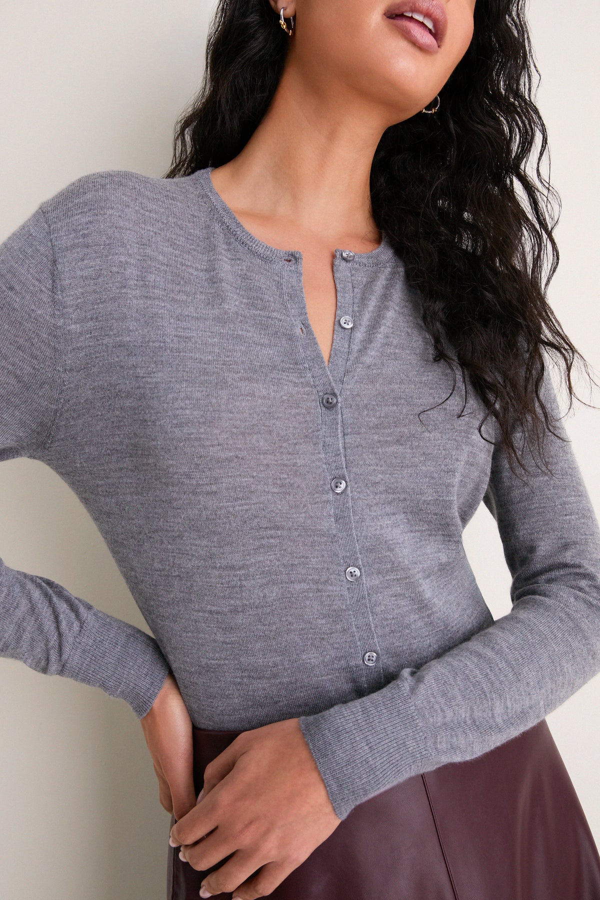 Heather Gray Merino Thatcher Cardigan