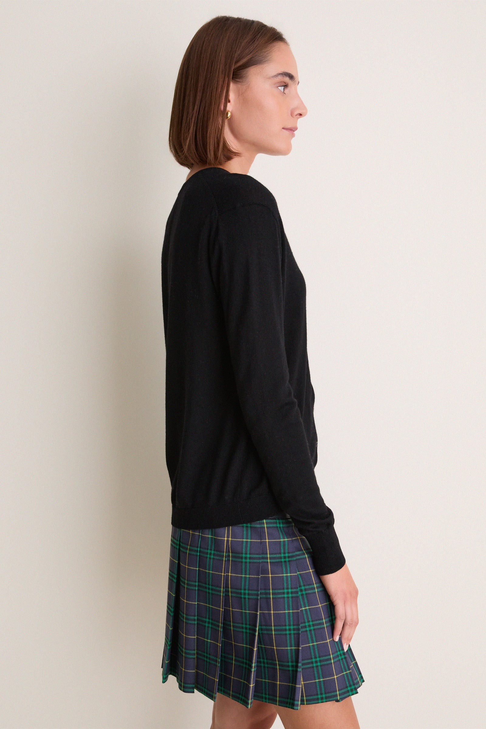 Black Merino Thatcher Cardigan