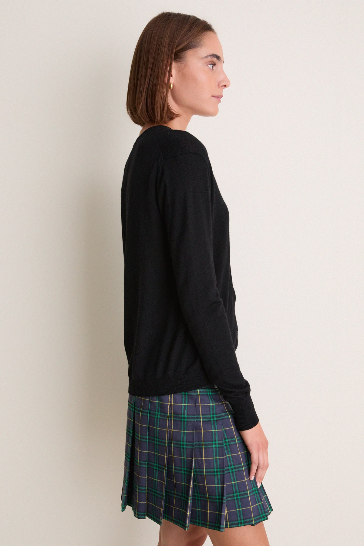 Black Merino Thatcher Cardigan