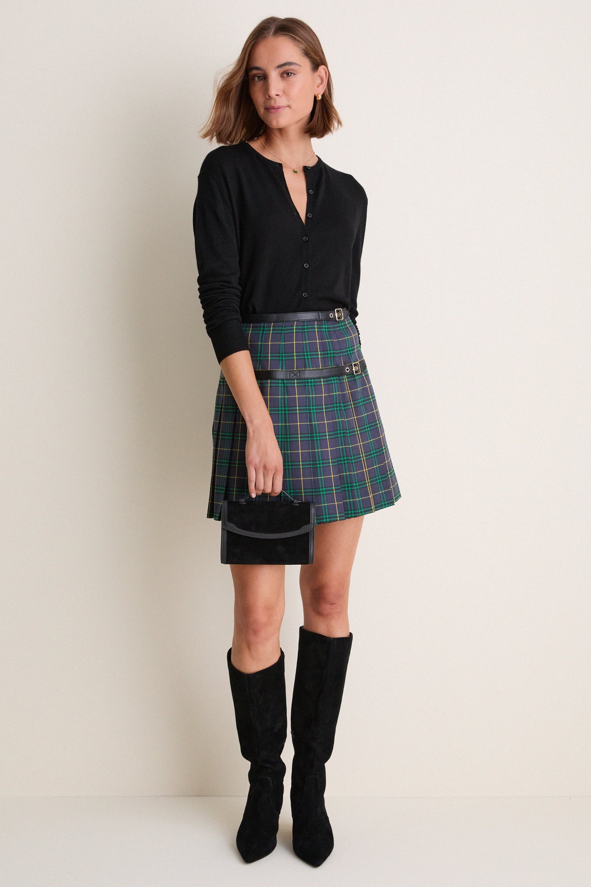 Black Merino Thatcher Cardigan