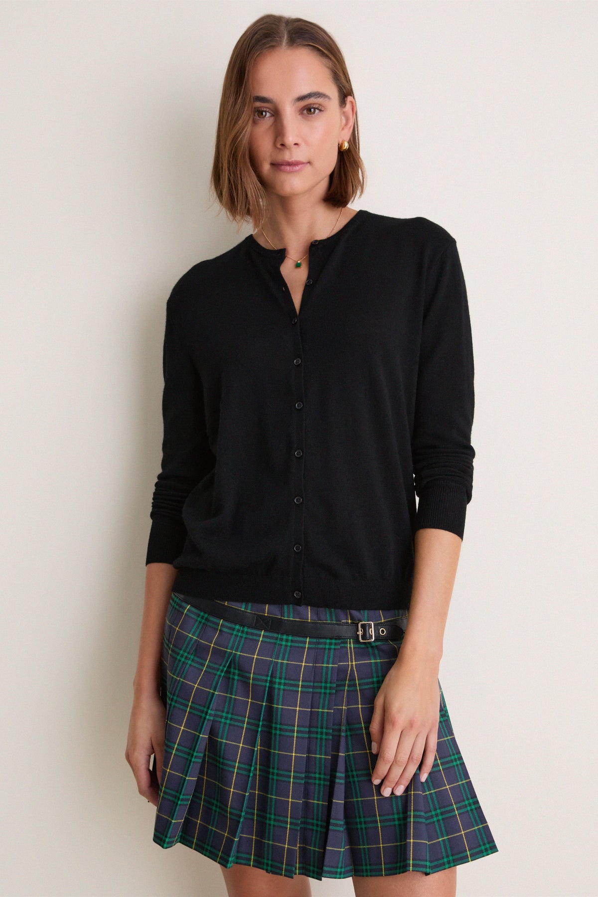 Black Merino Thatcher Cardigan