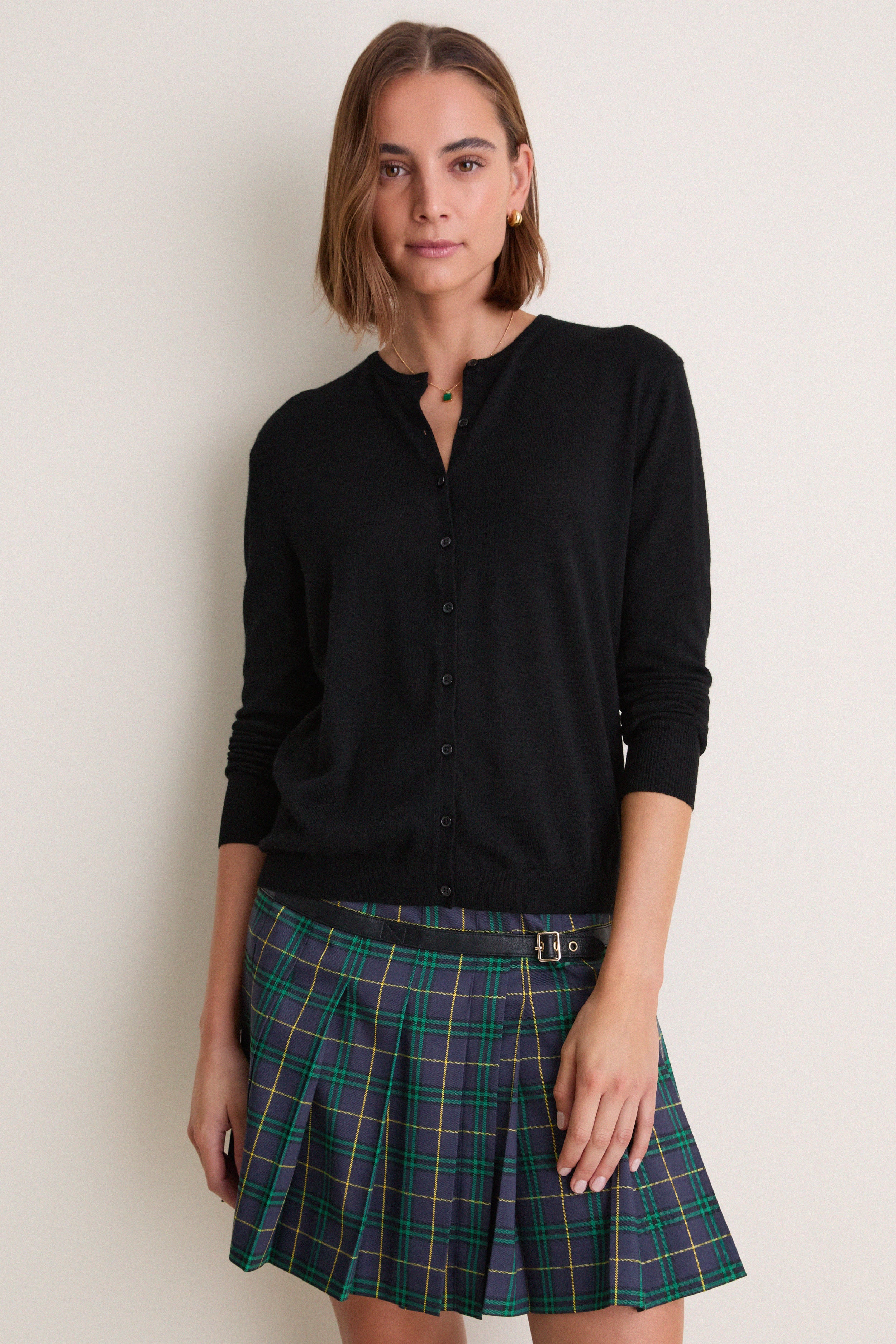 Black Merino Thatcher Cardigan