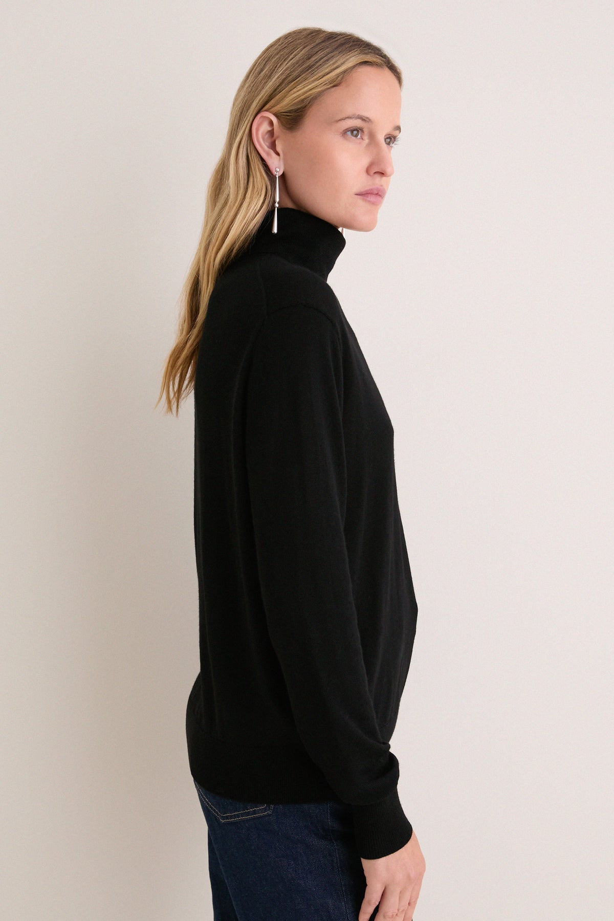 Black Merino Whitney Turtleneck
