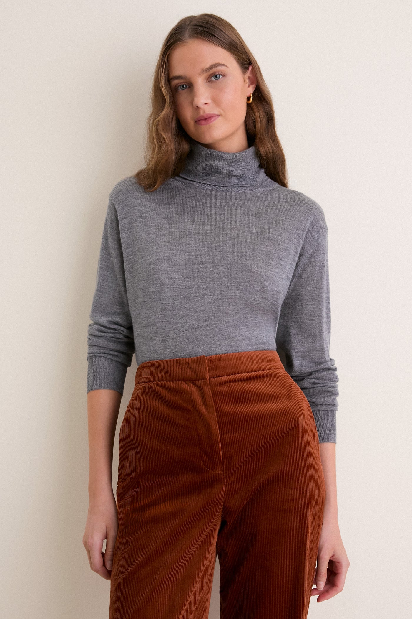 Gray Merino Whitney Turtleneck