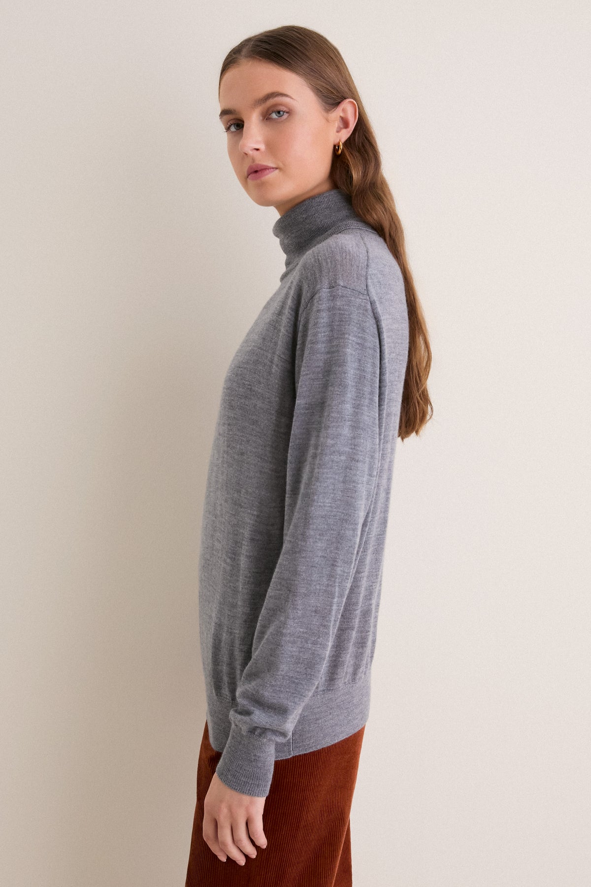 Gray Merino Whitney Turtleneck