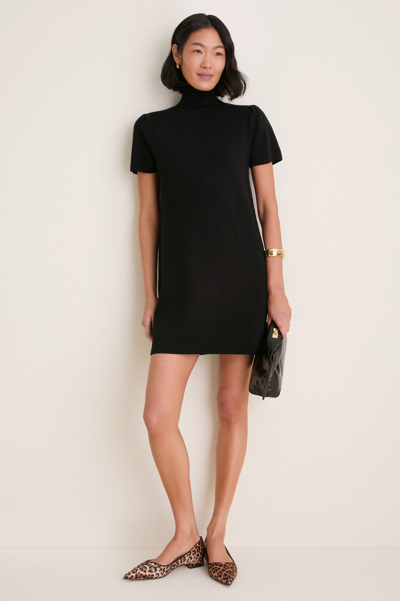 Black Merino Hewitt Turtleneck Dress