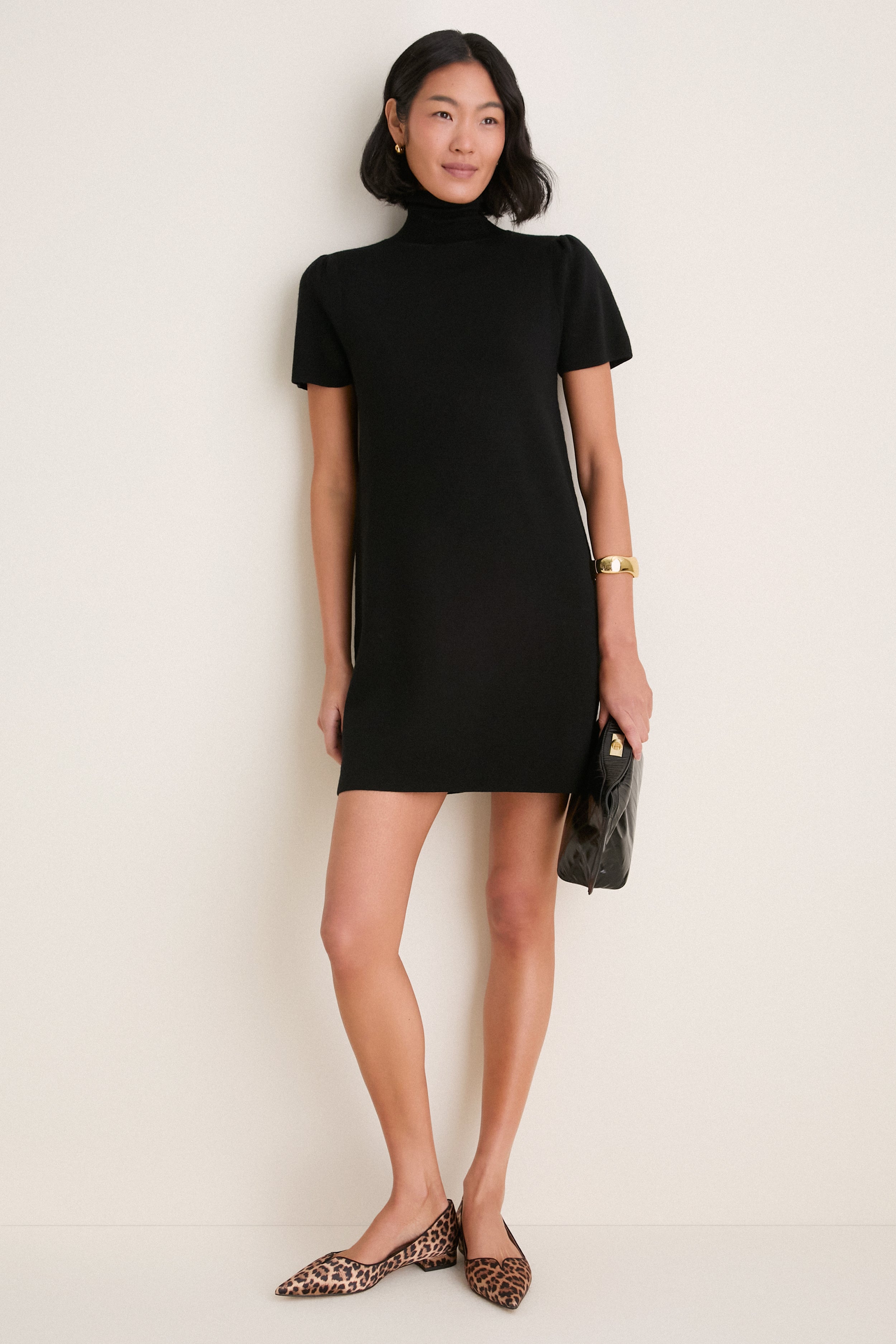 Black Merino Hewitt Turtleneck Dress